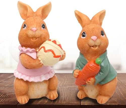 Figuras de conejito de Pascua, 2 unidades, figuras de conejo, fig...