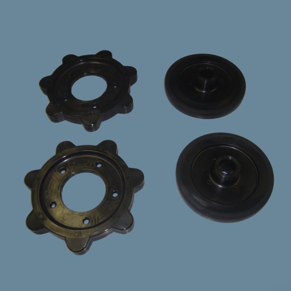 Set pignone e ruota folle dell'albero motore per motoslitta Cat, per codici articolo 0102-015,0102-077,0102-011,0102-007, componenti di ricambio neri