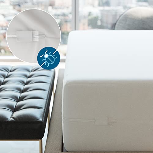 Bargoose | Zippered Twin Xl Mattress Cover | Vinyl Bed Protector | Waterproof Material | Premium Box Spring Encasement | Guards From Bed Bugs & Liquids | Brushed Silk Finish (9" Deep) #TOP2
