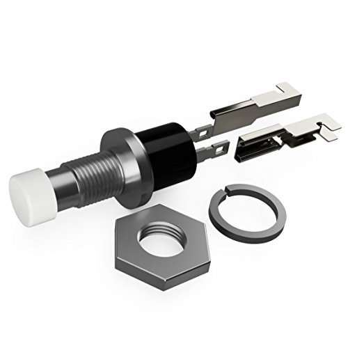 Interactivia - Solder-Free Miniature Momentary Push Button Switches Spst … (10 Pack - White Normally Open Off-(On)) #TOP8