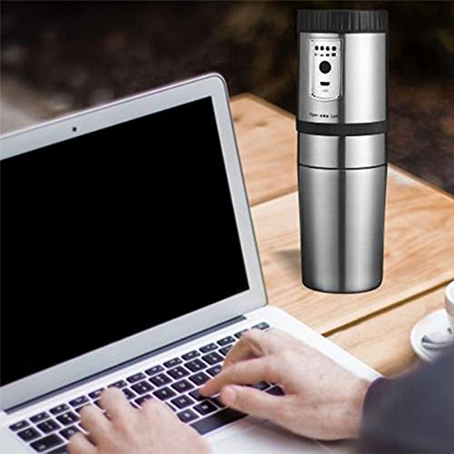 Tragbare Kaffeemaschine, Edelstahl, elektrisches Schleifen, Einhandbecher, 250 ml, Mini-Home-Outdoor-Kaffeekannenmühle… – Bild 5