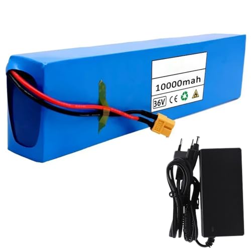 Batería de 36V 10Ah para bicicleta eléctrica de litio recargable con cargador para patinete