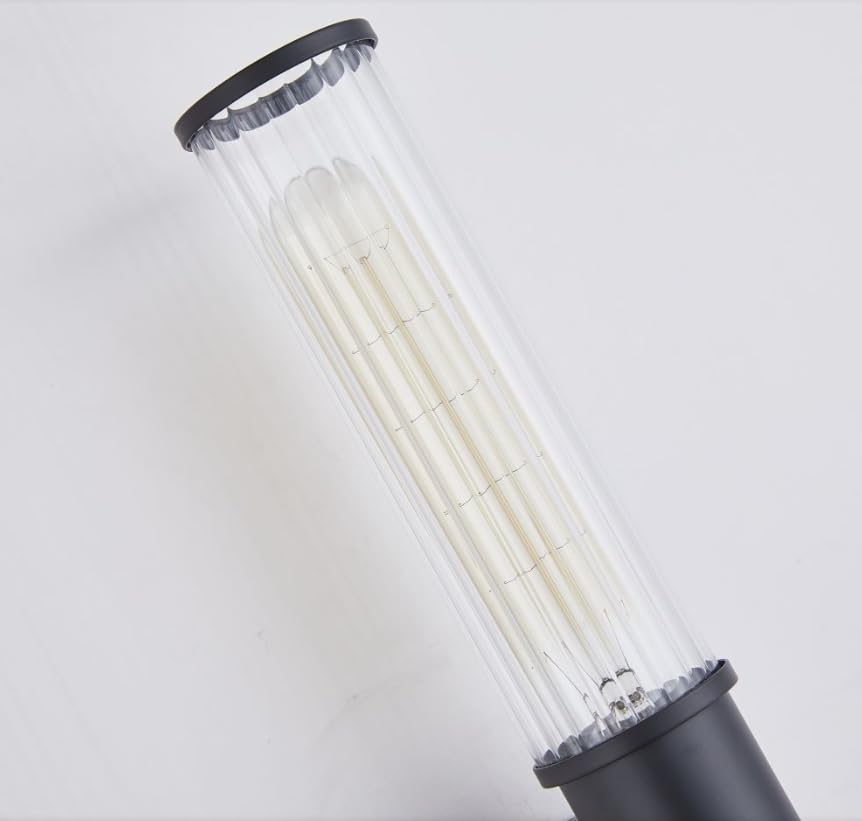 Image of w000401 New 2-Light Dimmable Black Sconces Wall Lighting 19.3 inches Bathroom Sconces Over Mirror with Tube Glass Vanity Lighting Wall Lamp Wall Lights for Living Room, Hallway