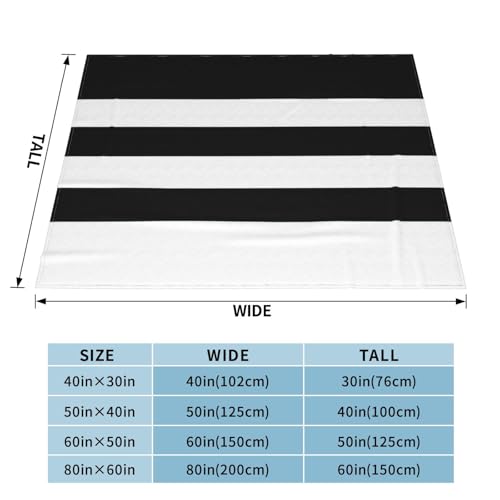 Couverture en flanelle à rayures noires et blanches pour lit et canapé - 4
