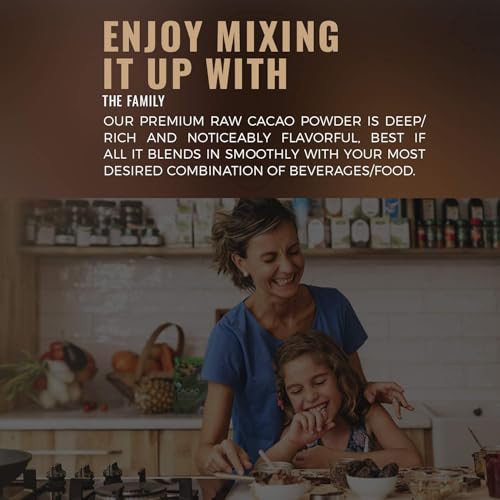 Cacao Powder Organic - 1 Pound - Unsweetened Premium Grade Superfood (Raw) - USDA & Vegan Certified - Perfect for Keto, Breakfast, Hot Chocolate, Baking & Ice Cream. (Cacao Powder (1 LB))
