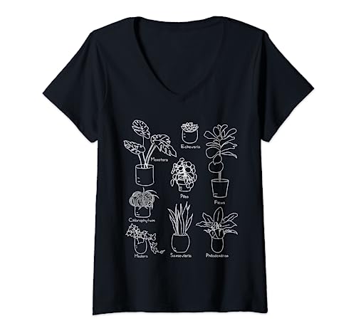 Plantas de interior dibujadas a mano Species Co Camiseta Cuello V