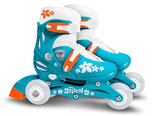 Stamp- Stitch Adjustable Two in One 3 Wheels Skate, Color Azul, Sizes 27-30 (ST626301)