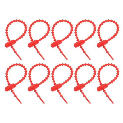 uxcell 20 attaches câble silicone 4" réutilisables, rouge