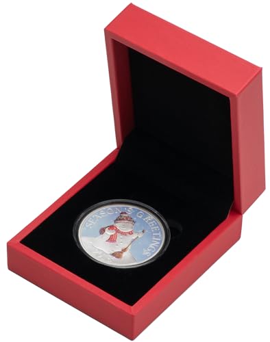 COWFEX PU Coin Presentation Display Box Holder with Capsule for 40mm (Red)