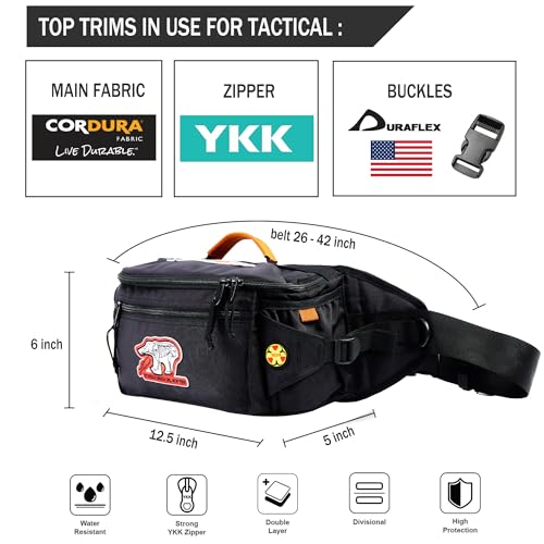 Pochete tática Rough Enough para homens, bolsa tiracolo grande para viagens, pesca, caminhadas, caça