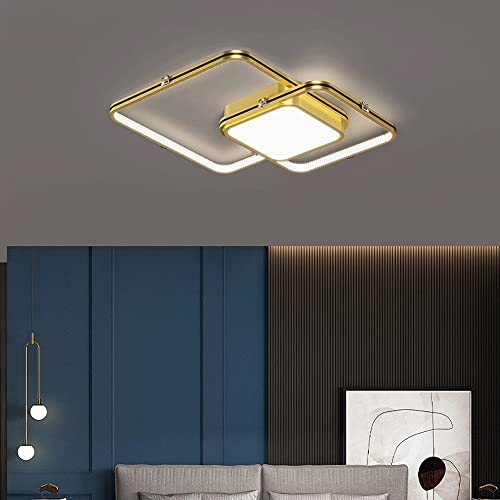Lustre plafonnier moderne nordique encastré éclairage carré en fer forgé blanc 21.7In