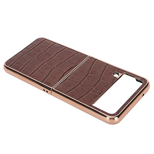 Rankomu Galaxy Z Flip4 Läderfodral med Repbeständig Nanoplätering