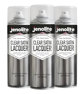 JENOLITE Satin Clear Lacquer Spray Paint | 3 x 500ml | Crystal Finish for DIY, Trade, Automotive | Protects from Corrosion & UV Damage | Non-Yellowing Sealer