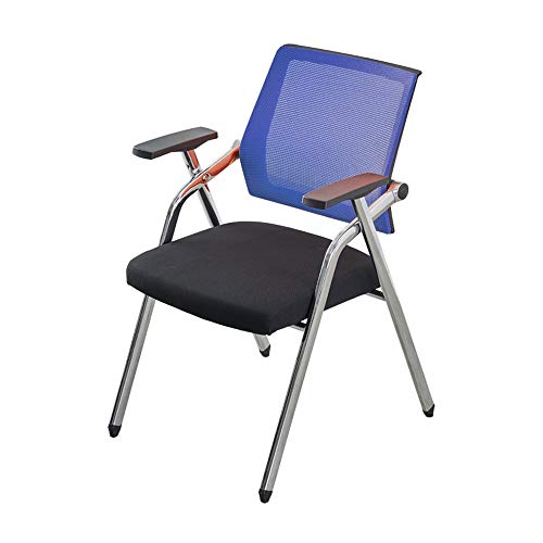 Silla de entrenamiento plegable portátil con mesa, silla de escritorio móvil para estudiantes, para reuniones, conferencias, 6 colores disponibles (estilo azul 1)