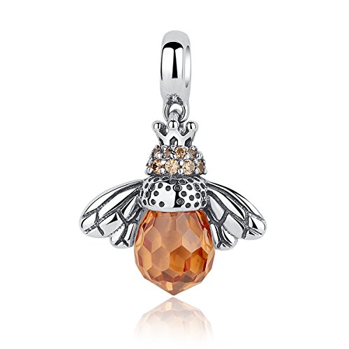 Presentsk Collier en Argent 925 Cristal Abeille Pendentif Collier en Zirconium pour Les Femme Fille Maman Cover