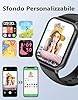 RUIMEN Smartwatch Uomo Donna Chiamate Bluetooth Orologio Contapassi Android iOS Compatibile Fitness Watch Sportive Cardiofrequenzimetro da polso Saturimetro Impermeabile IP68 Notifiche Whatsapp Nero