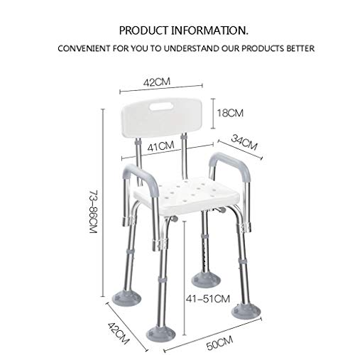Chaise de douche avec rails et poignées pour senior et PMR - 3