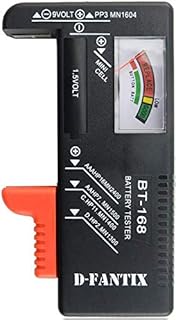 D-FantiX Analogue Battery Tester, Battery Checker for AA AAA C D 9V 1.5V Button Cell Batteries (Model: BT-168)
