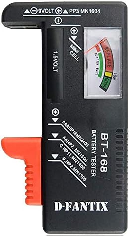 D-FantiX Battery Tester, Universal Battery Checker Small Battery Testers for AAA AA C D 9V 1.5V Button Cell Household Batteries Model BT-168