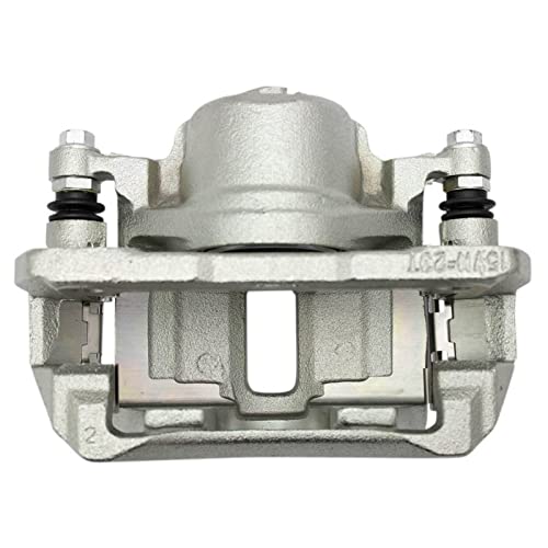 Image of TRQ Front Brake Caliper Set Zinc Coated Brackets Hardware Compatible with 2003-2007 Honda Accord