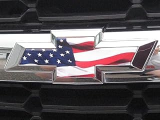 Chevy Silverado American Flag Grille Tailgate Bowtie Overlay Decals 2014-2018 Set of 2