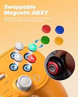 8Bitdo Pro 3 Bluetooth Controller mit TMR-Joysticks, austauschbaren ABXY-Tasten, Pro-Rücktasten, Ladestation, Hall-Effekt-Triggern für Switch/Switch 2, Windows, Apple, SteamOS, Android (Orange) – Ansicht 4