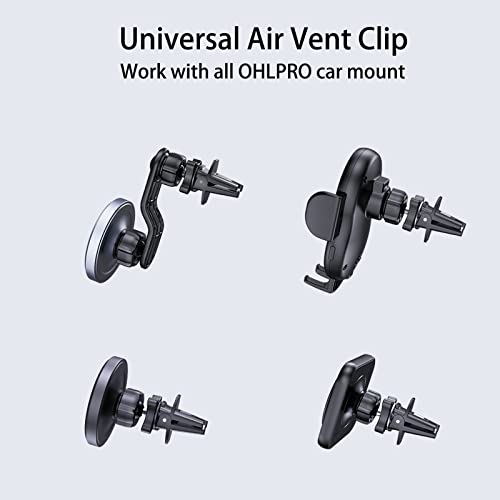 OHLPRO Upgraded Clip for Air Vent Car Phone Mount, Twist-Lock Stable Vent Clip for Cell Phone Holder for Car, Ball Head 16mm, Compatible with Various Car Phone Holders