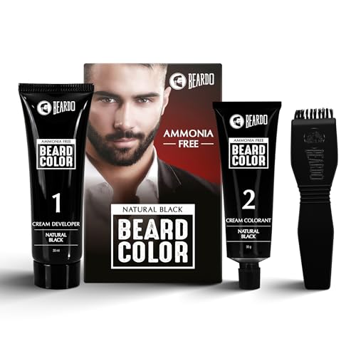 Beardo Beard Color For Men - Natural Black, 60ml | Long Lasting | No Ammonia | Easy to apply, No Stain Beard Hair Colour for men | Skin Friendly Hair dye
