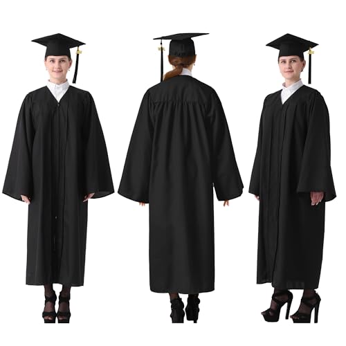 GraduatePro Matte Graduation Cap and Gown 2026 Set Bulk with Tassel for High School & College Black 45 by GraduatePro - Used condition - US$18.99