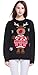Women's Christmas Cute Reindeer Snowflakes Knitted Sweater Girl Pullover (Large, 3D Nose)