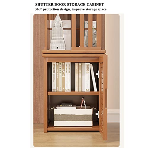 Nizame Wood Bookshelf Modern Minimalist Floor Book Shelf 360° Rotating Stackable Shelves Corner Cabinet For Living Room, Study And Office (Color : Teal, Size : 37X37X150Cm) #TOP2