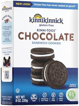 Kinnikinnick Gluten Free KinniTOOS Chocolate Sandwich Cookies, 8 oz