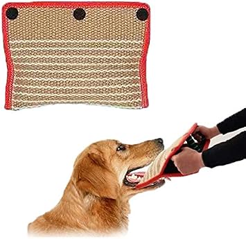 Morezi Dog Targeting Bite Wedge Tug Toy for Malinois,German Shepherd,Schutzhund Training,Jute/French Linen