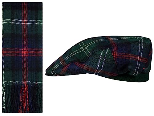 Foulard et casquette en laine d'agneau d'Écosse authentique au tartan traditionnel