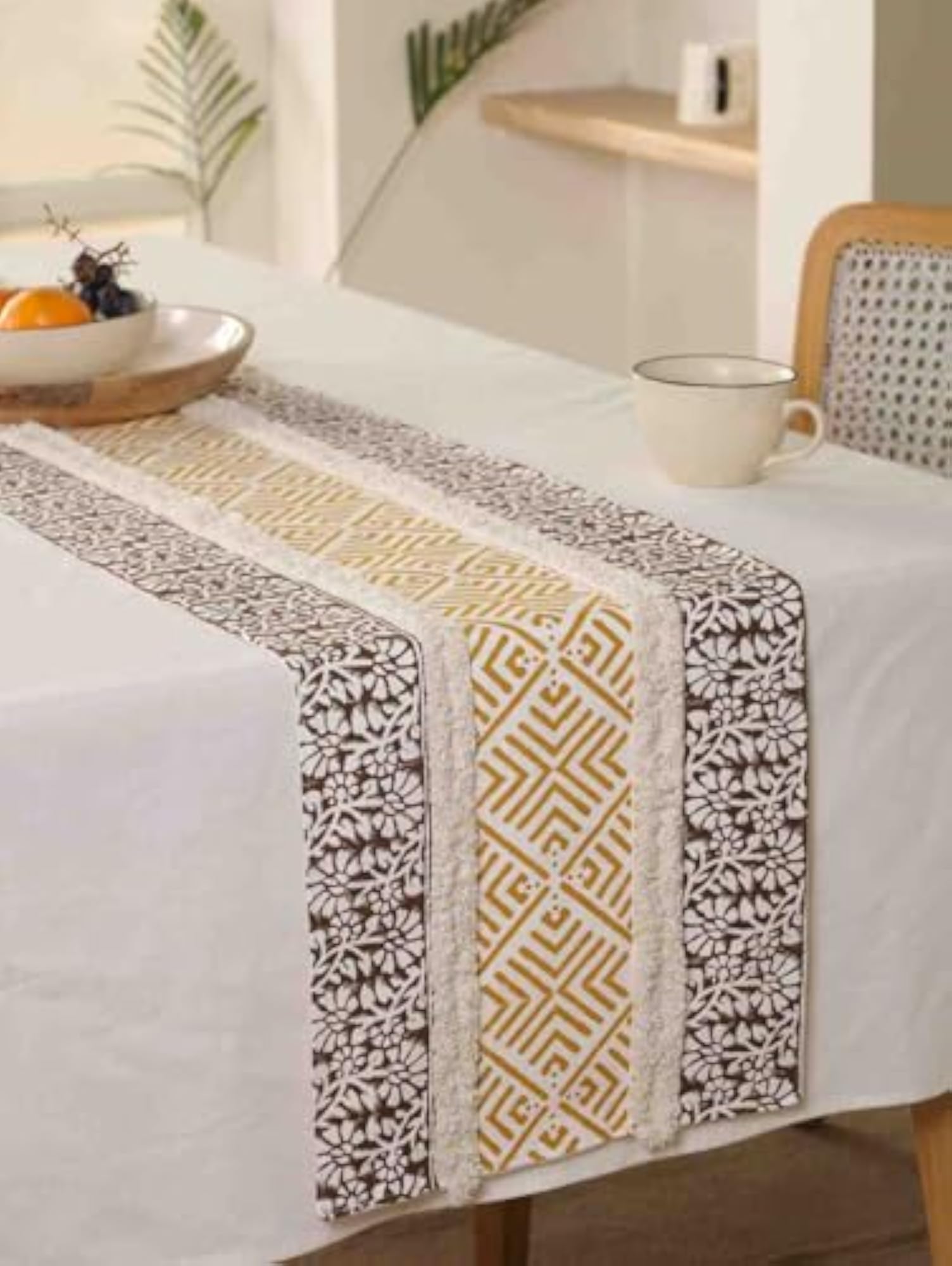 Modern Cotton Table Runner for Center Table, Luxury Decor