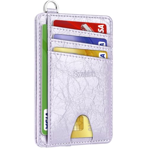 Image of Slim Minimalist Front Pocket Wallet, RFID Blocking Credit Card Holder Wallet with Integrated D-Shackle for Men Women