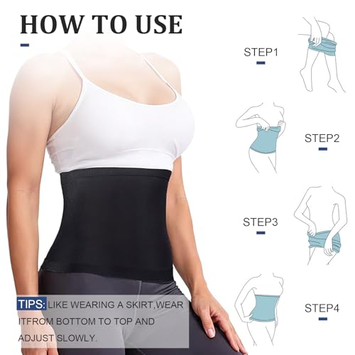 Wanmu Waist Trainer for Women, Waist Trimmer, Sweat Sauna Belt Band, Waists Cincher, Sauna Slimming Belt S-M Size - Thumbnail 6