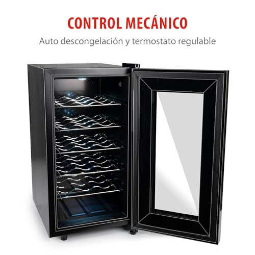 alpina Vinoteca - 230V - 18 Botellas/50L - Vinoteca - Temperatura regulable 11°C a 22°C - Puerta de Cristal e Iluminación Interior - Poco o Ningún Ruido - Negro - imagen 4