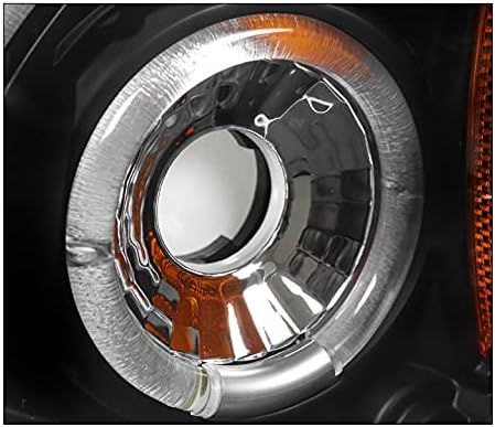 LED Halo Projector Headlights Black Compatible with 1997-2004 Dodge Dakota / 1998-2003 Durango