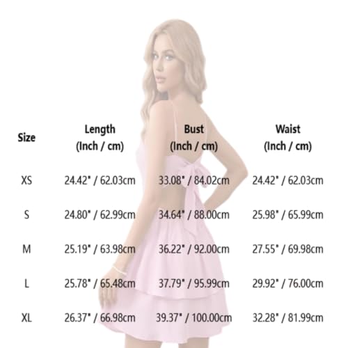 Image of Women's Spaghetti Strap Backless Bow Mini Dress Club Night Out Cocktail Dresses