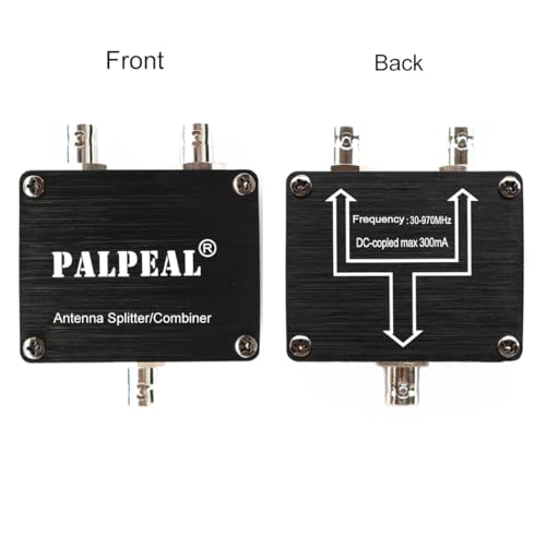 PALPEAL 2 Way Passive Antenna Splitter,Antenna Combiner,Antenna Allocation Divide RF Signal for UHF Wireless Microphone Antenna Distribution System,BNC Port