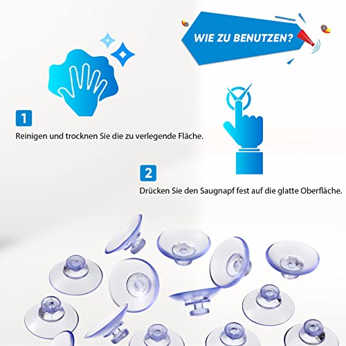 20 Ventose Trasparenti in Plastica Senza Ganci con...