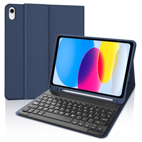 Ya en manzanajugosa.com: SENGBIRCH Teclado iPad A16 11/10 Generación (2025/2022), Funda Teclado para iPad 10 Gen 10.9"/11 Generación 11 Pulgadas, Español Ñ Bluetooth Magnéticamente con Despetar/Dormir Auto Funda, Azul Oscuro