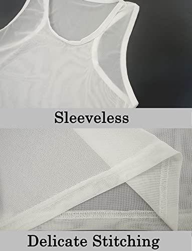 SEAUR - Camiseta masculina sexy arrastão de malha transparente com ajuste muscular camiseta vazada r