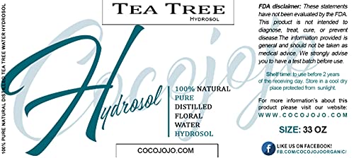 Tea Tree Hydrosol 32 Oz - Toner For Face Floral Tea Tree Water Cleansing Hydrating Face Mist, For Hydration Pure And Natural Tea Tree Hydrosol For All Skin Types #TOP2