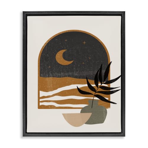 'Lovely Night Sky Desert Moon Scene Through'| Floating Frame Canvas Art