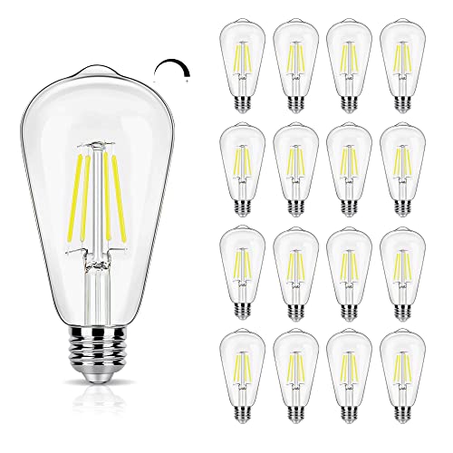16 Pack LED Edison Bulbs 40W Equivalent, Dimmable 4W Filament Bulb