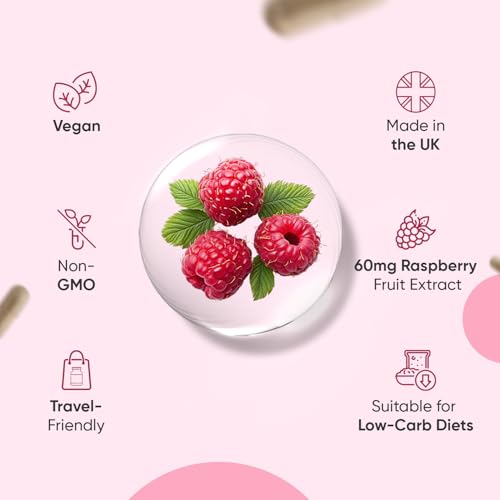 Pure Raspberry Ketones Capsules 1200mg - 180 Capsules - 6 Months Supply - 1 per Day - Rich in Phenolic Compounds - Vegan & Non-GMO Raspberry Ketone Supplements for Men & Women - Made in The UK - Image 4