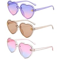 3 Stück Sonnenbrille Kinder, UV 400 Schutz Sonnenbrille Mädchen, Kindersonnenbrille, Blau, Rosa, Lila, Ideal Für Strand, Pool, Party, Geschenk Für Kinder Von 3 Bis 12 Jahren
