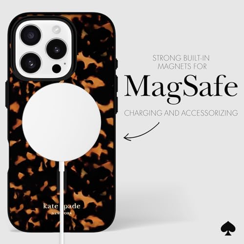 Image of kate spade new york iPhone 16 Pro Case - Tortoise | Compatible with MagSafe - Lightweight Designer Case for iPhone 16 Pro with Anti-Scratch Coating and Speckled Tortoise Design